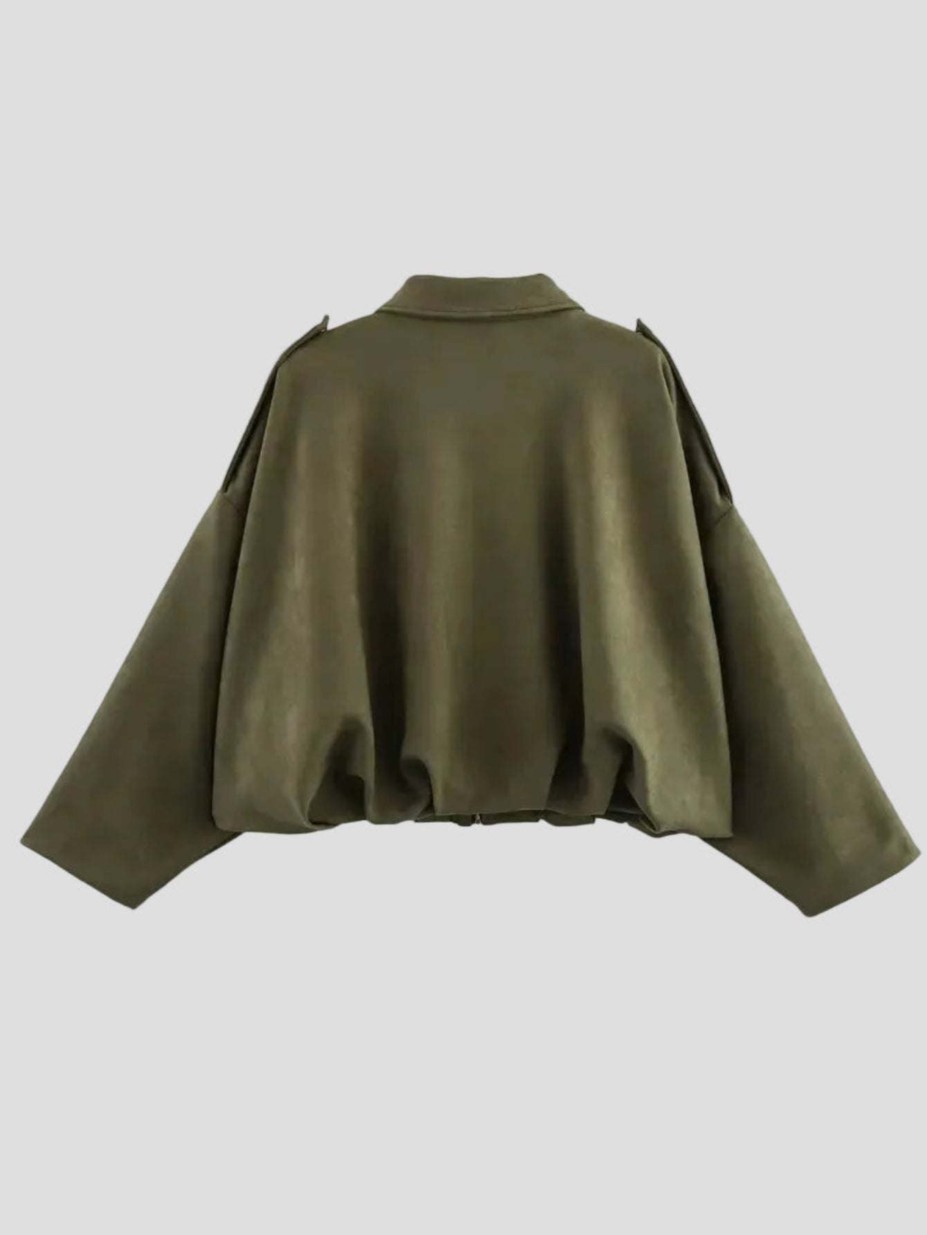 Valerie - Olivefarbene Oversize-Jacke