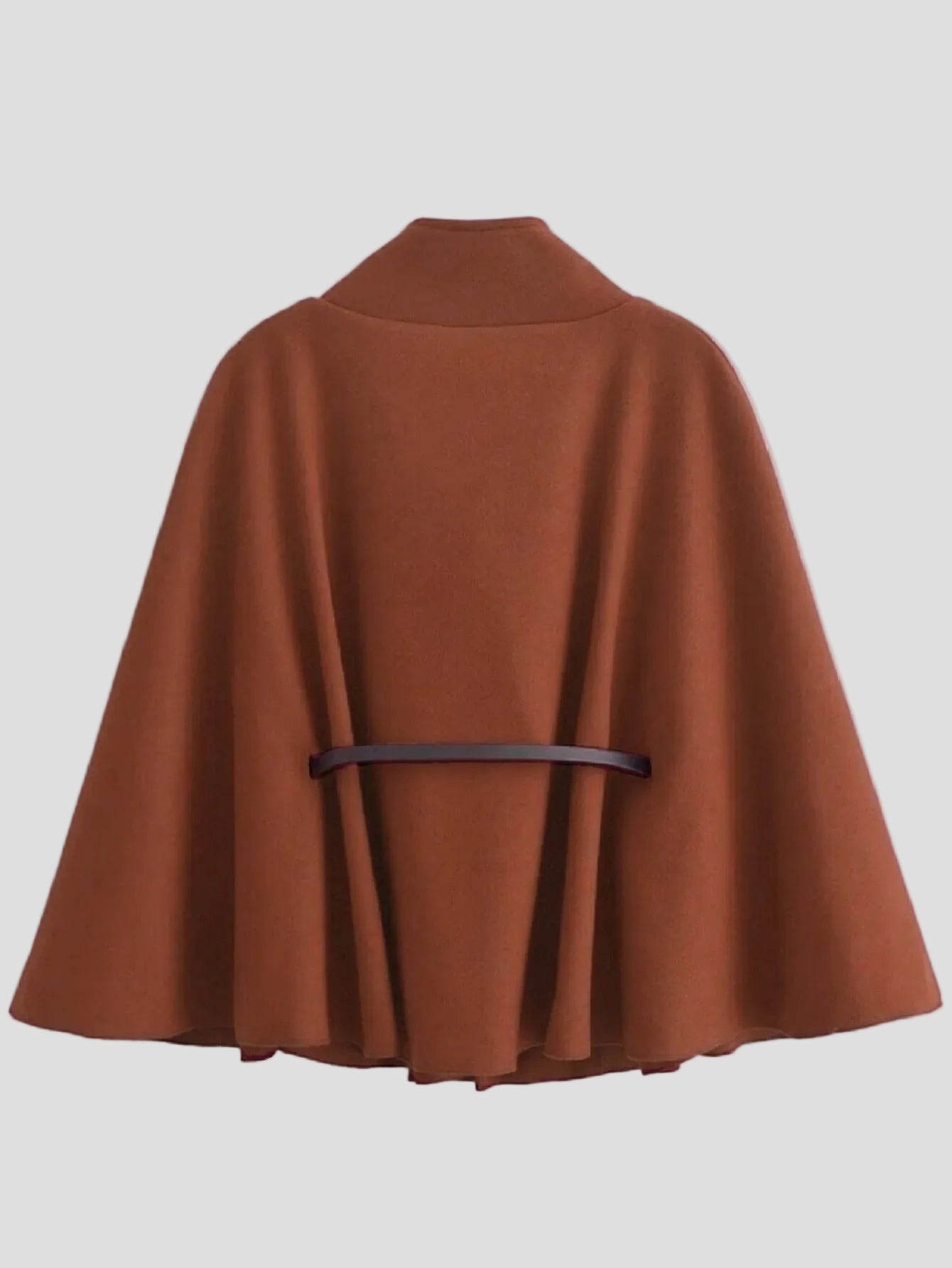 Valentina – Zimtfarbene Gürtel-Cape-Jacke