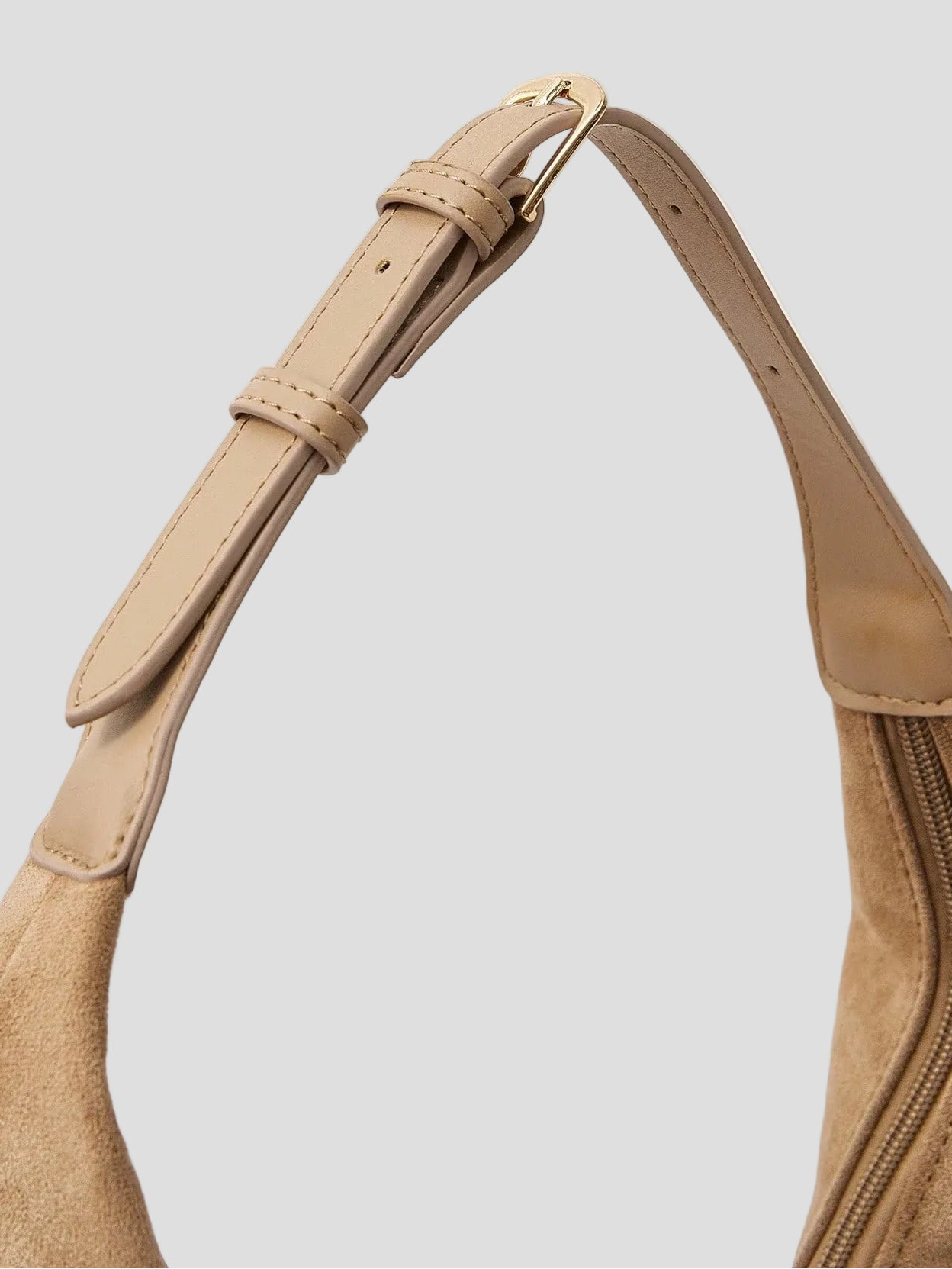 Valérie – Hobo-Bag aus Sandfarbenem Wildleder