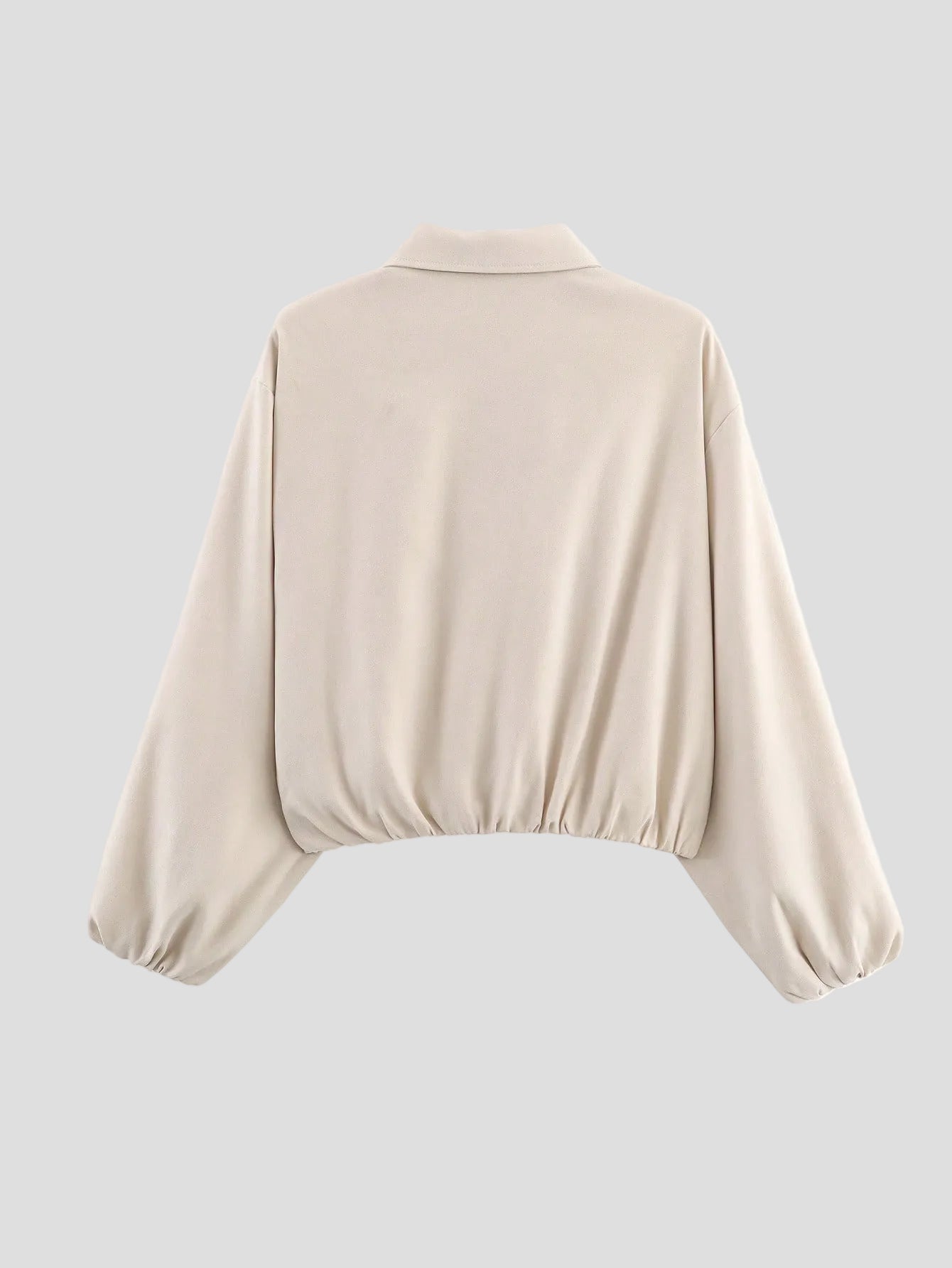 Élodie – Cropped Bomberjacke in Elfenbein