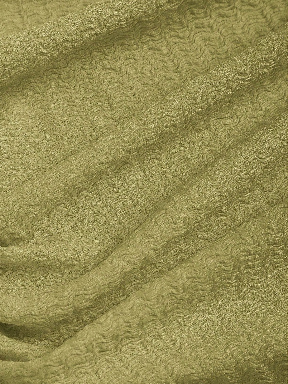 Nina - Olivefarbenes drapiertes Minikleid