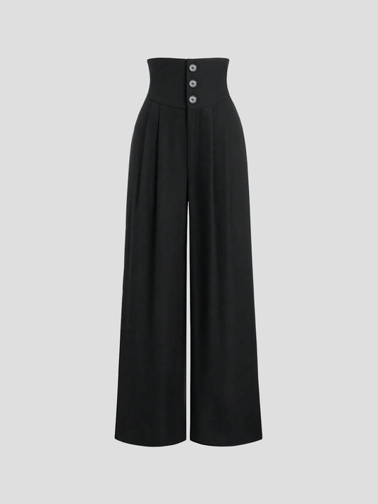 Geneviève - Schwarze Korsett-Palazzo-Hose