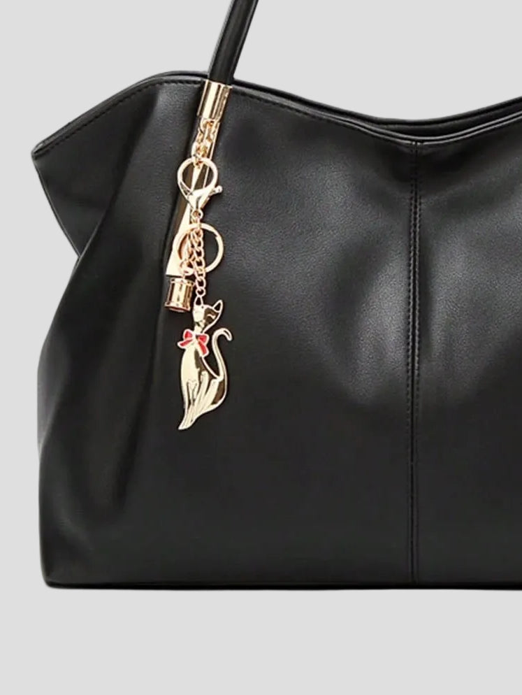 Saskia - Schwarze Umhängetasche Charm