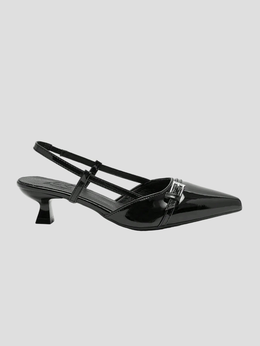 Anouk – schwarze Lack-Slingbacks