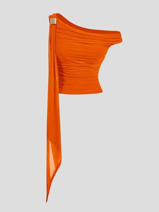 Leonie – One-Shoulder Drapiertes Top
