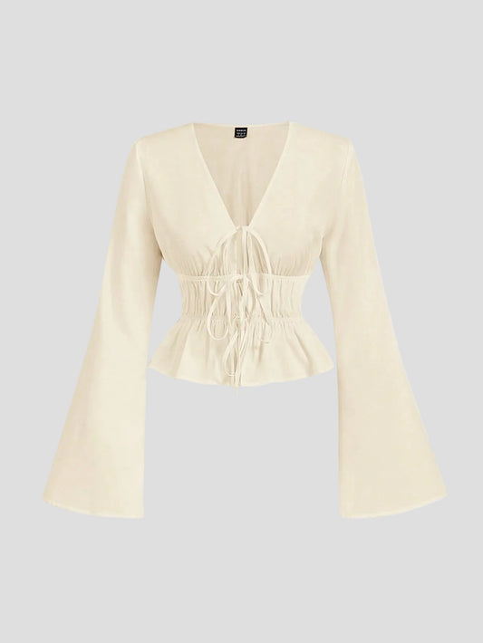 Solenne - Schnürbluse mit Schößchen