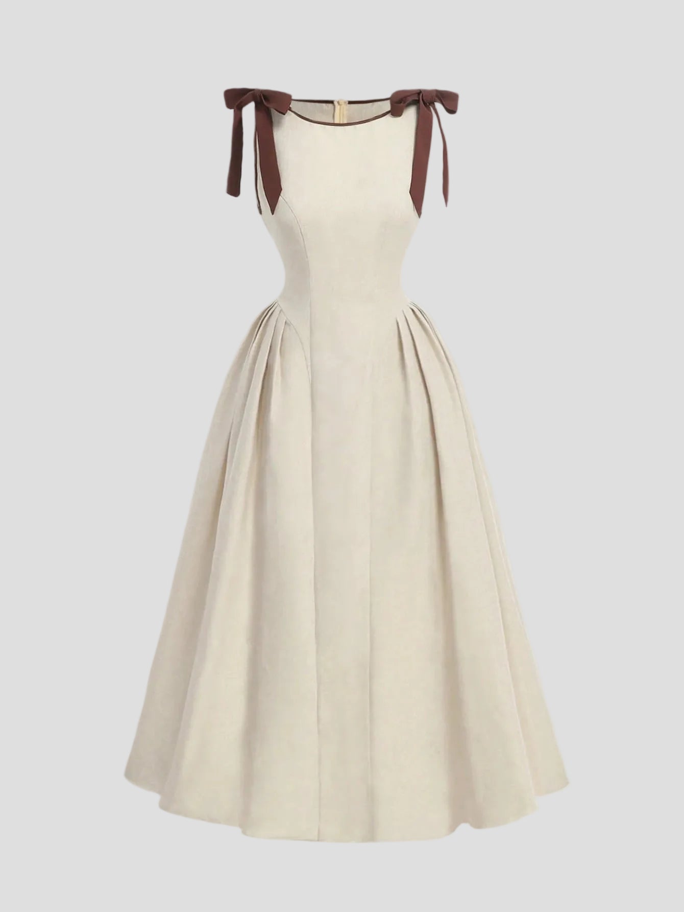 Aurelle – Elfenbein-Kleid mit Schleife