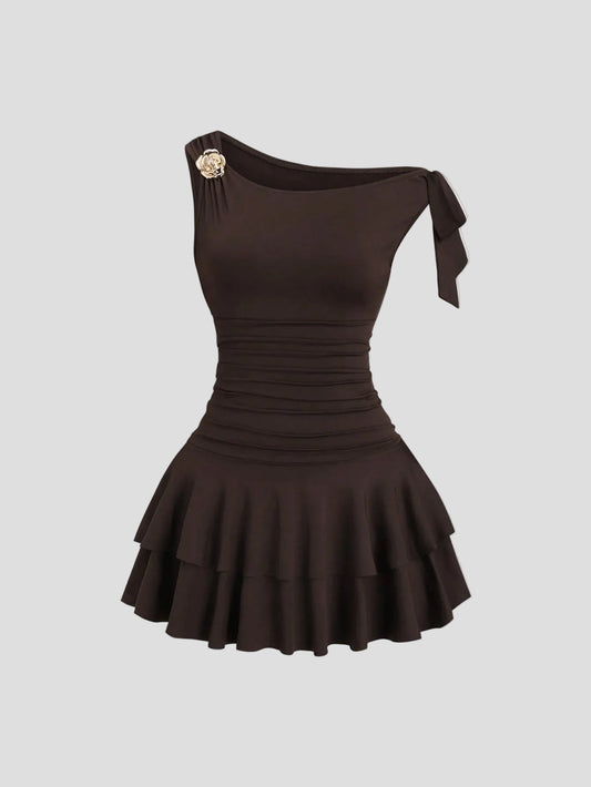 Mocha – Belle Rüschenkleid