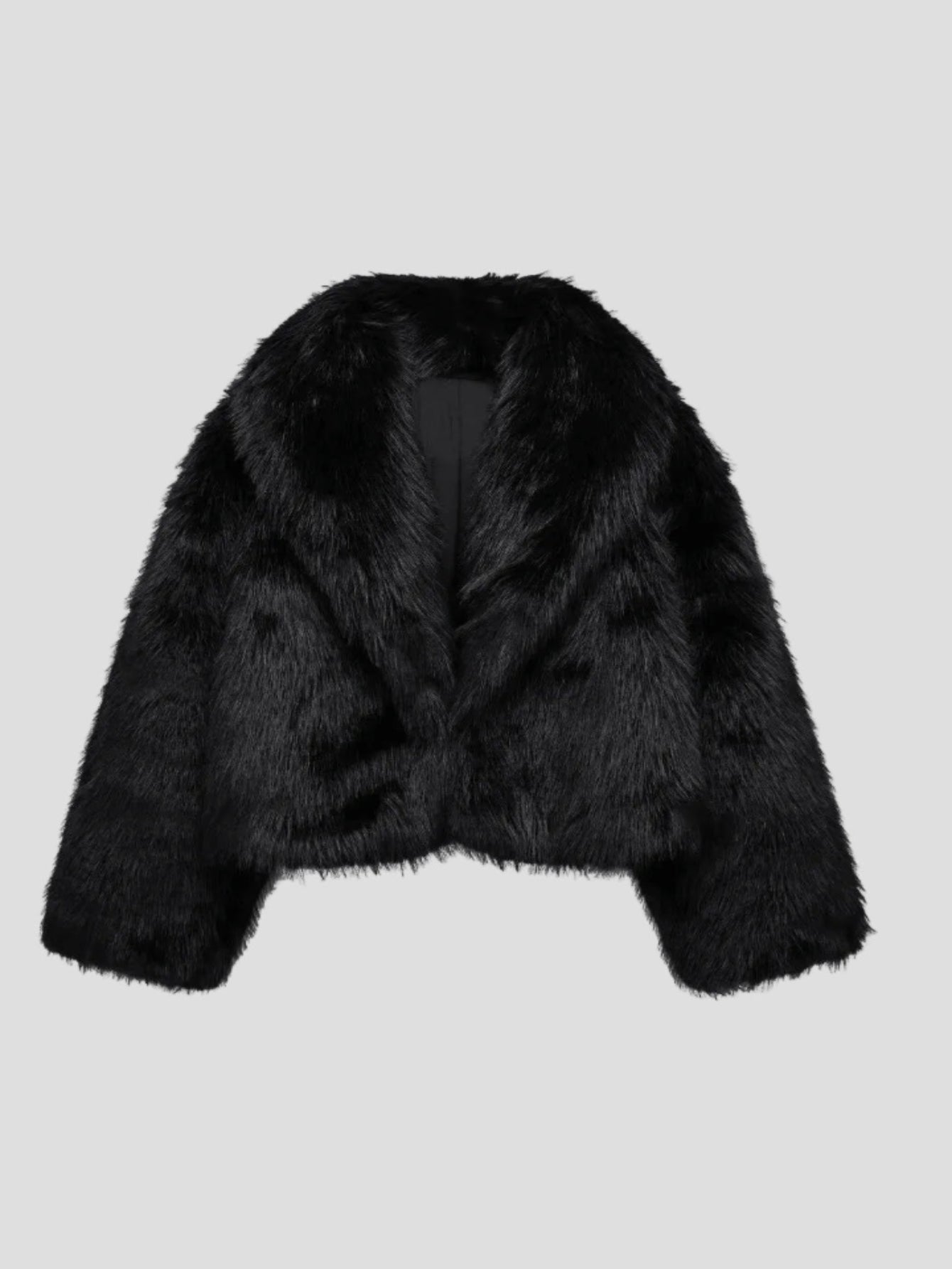 Camille – Schwarze Kunstpelzjacke