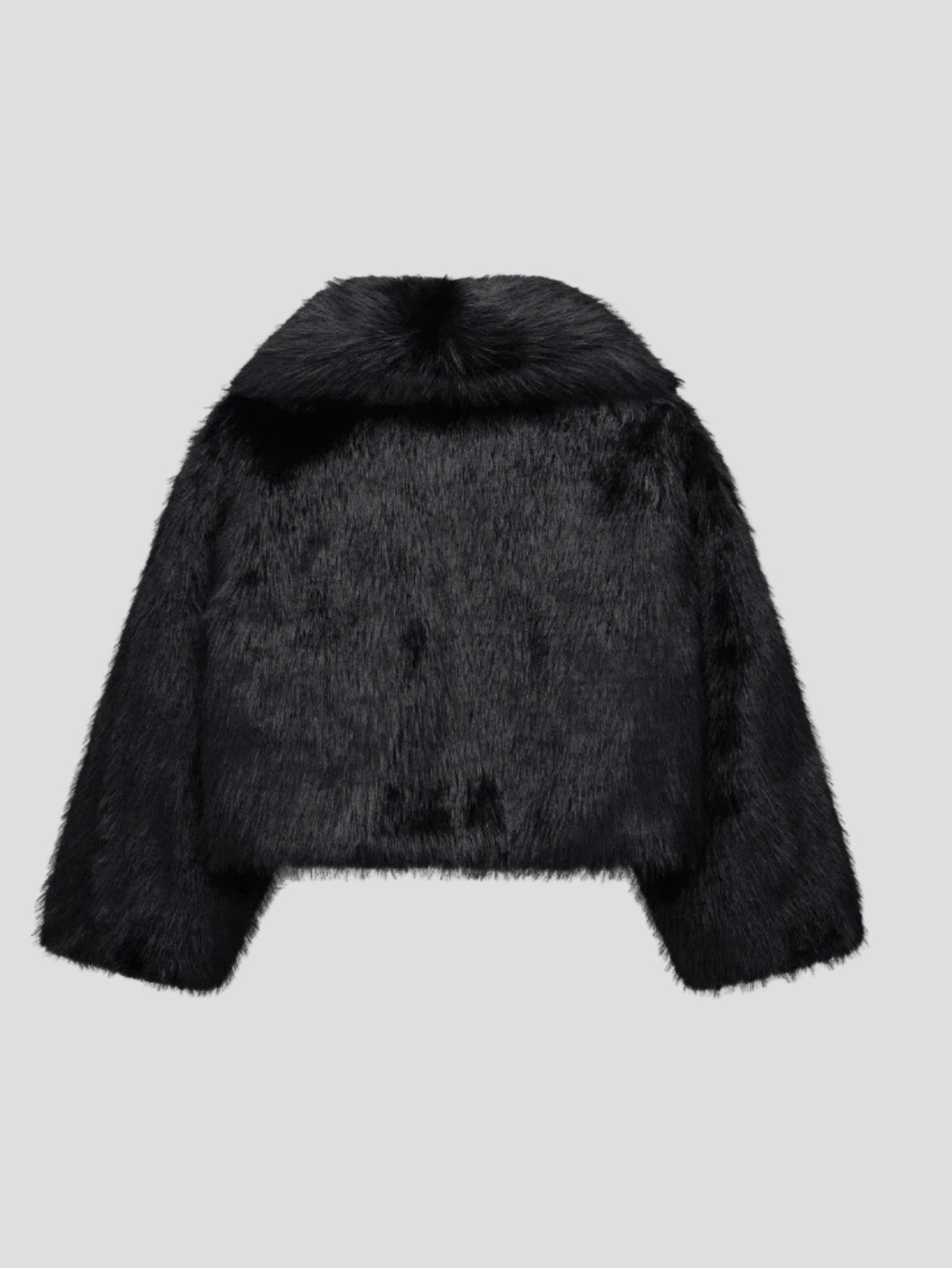 Camille – Schwarze Kunstpelzjacke