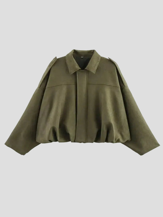 Valerie - Olivefarbene Oversize-Jacke