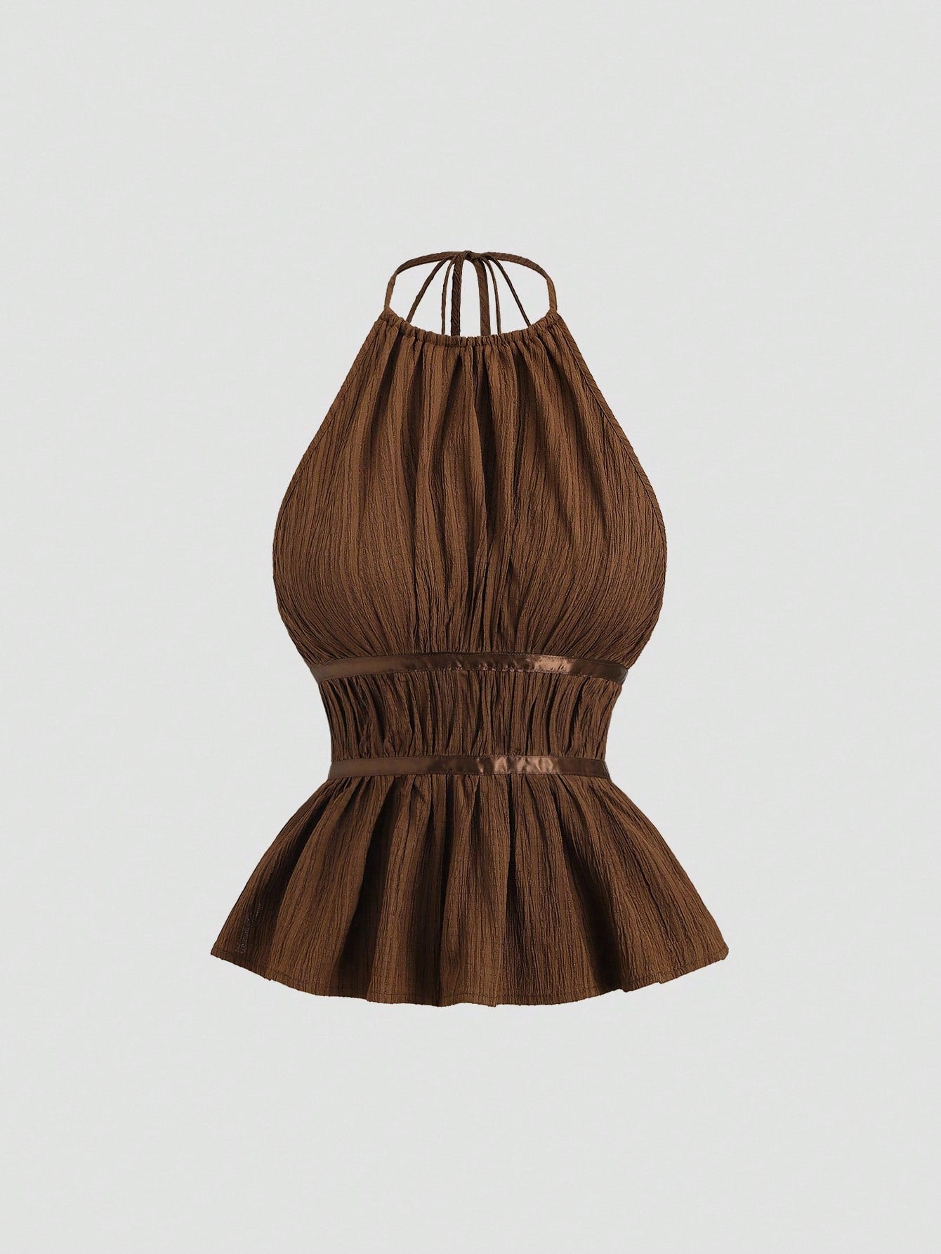 Sweetra Conjunto de 2 peças de camisola de cintura marcada e calças largas soltas de cor sólida, estilo francês, conjunto moderno para mulheres