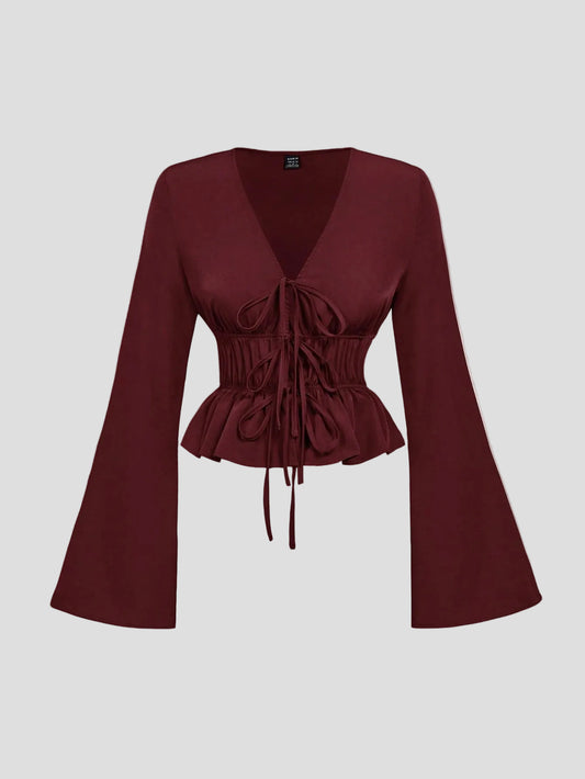 Ruby – Schnür-Peplum-Top