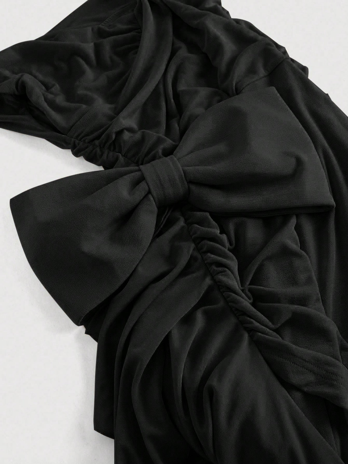 SHEIN MOD Vestido de Festa Elegante de Verão Cor Damasco Cáqui com Ombro Único, Cruzado e Detalhe de Laço Oversized, Perfeito para Celebrações de Aniversário, Férias, Encontros e Festivais