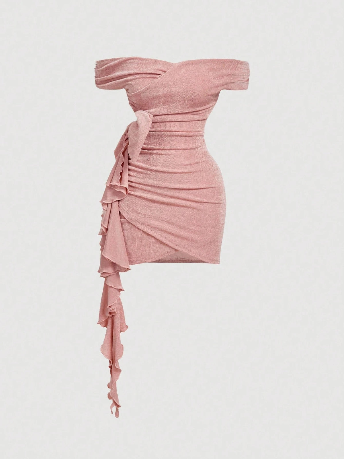 SHEIN MOD Vestido de Festa Elegante de Verão Cor Damasco Cáqui com Ombro Único, Cruzado e Detalhe de Laço Oversized, Perfeito para Celebrações de Aniversário, Férias, Encontros e Festivais