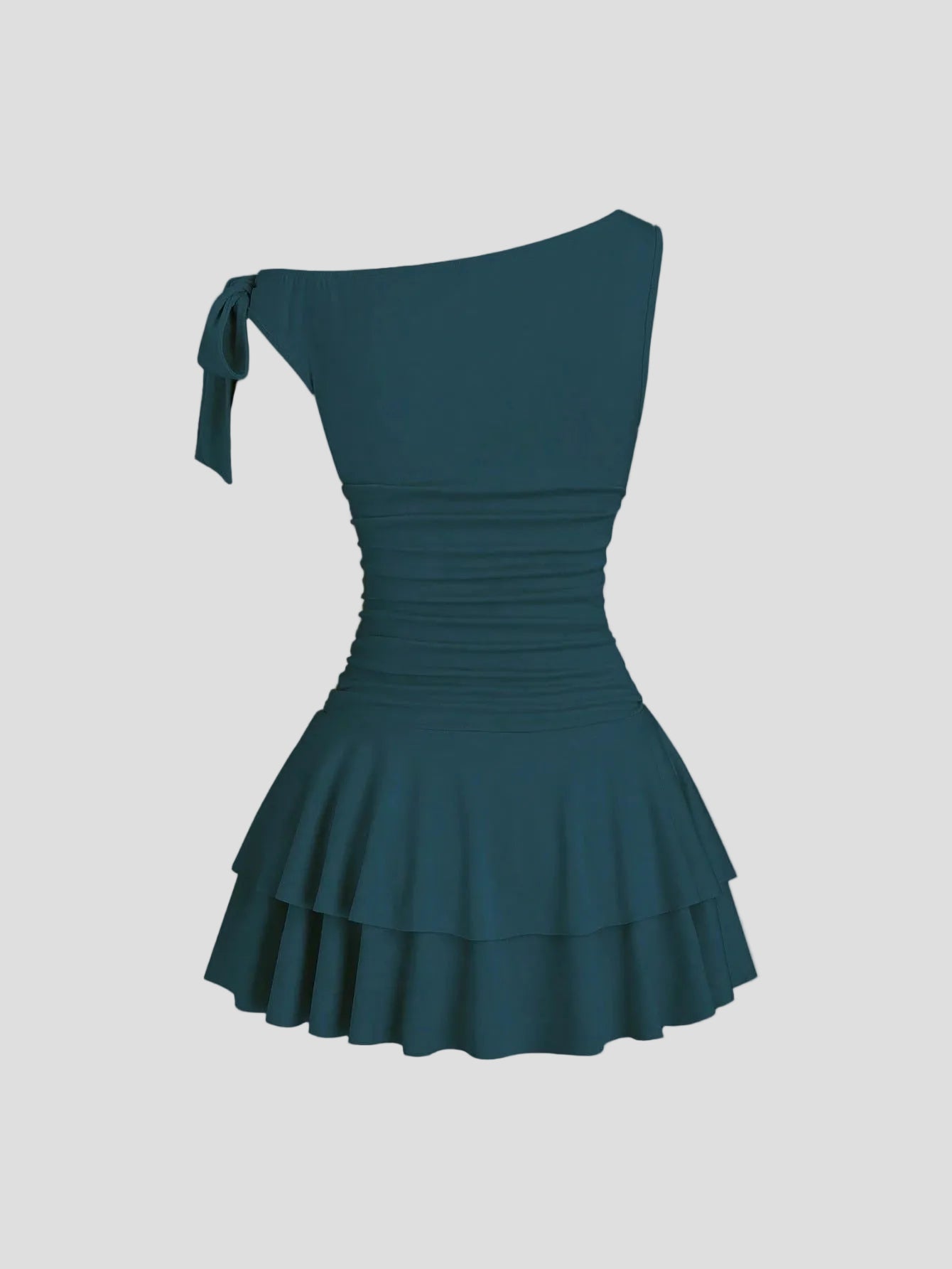 Nadine – Azurblaues Rüschenkleid