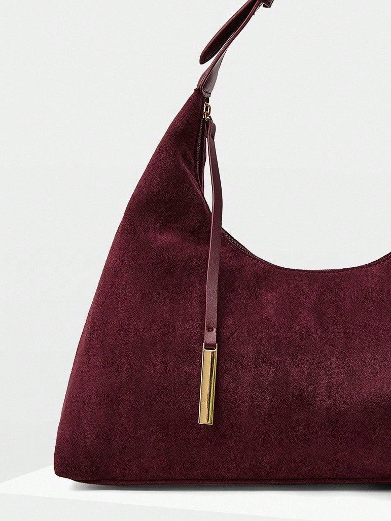 Léonie – Bordeaux Wildleder Hobo