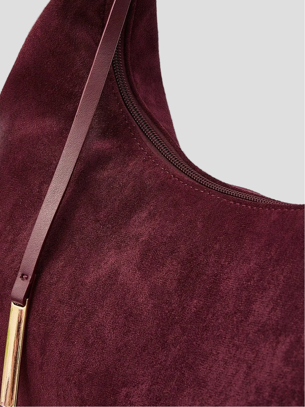 Léonie – Bordeaux Wildleder Hobo