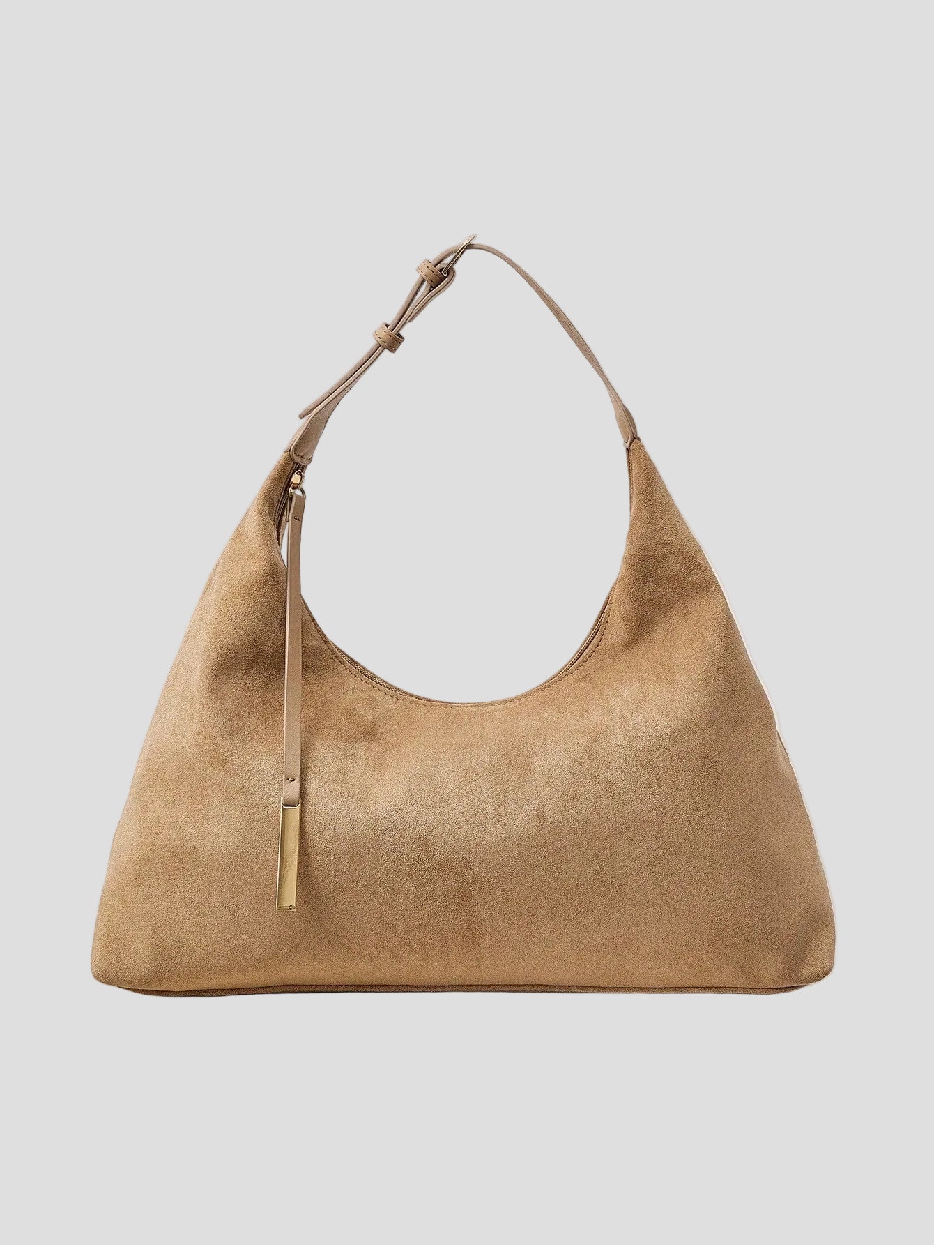Valérie – Hobo-Bag aus Sandfarbenem Wildleder