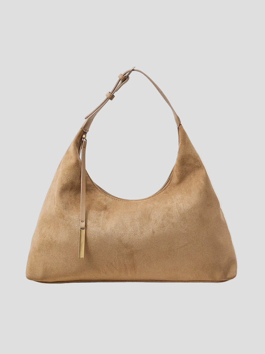 Valérie – Hobo-Bag aus Sandfarbenem Wildleder
