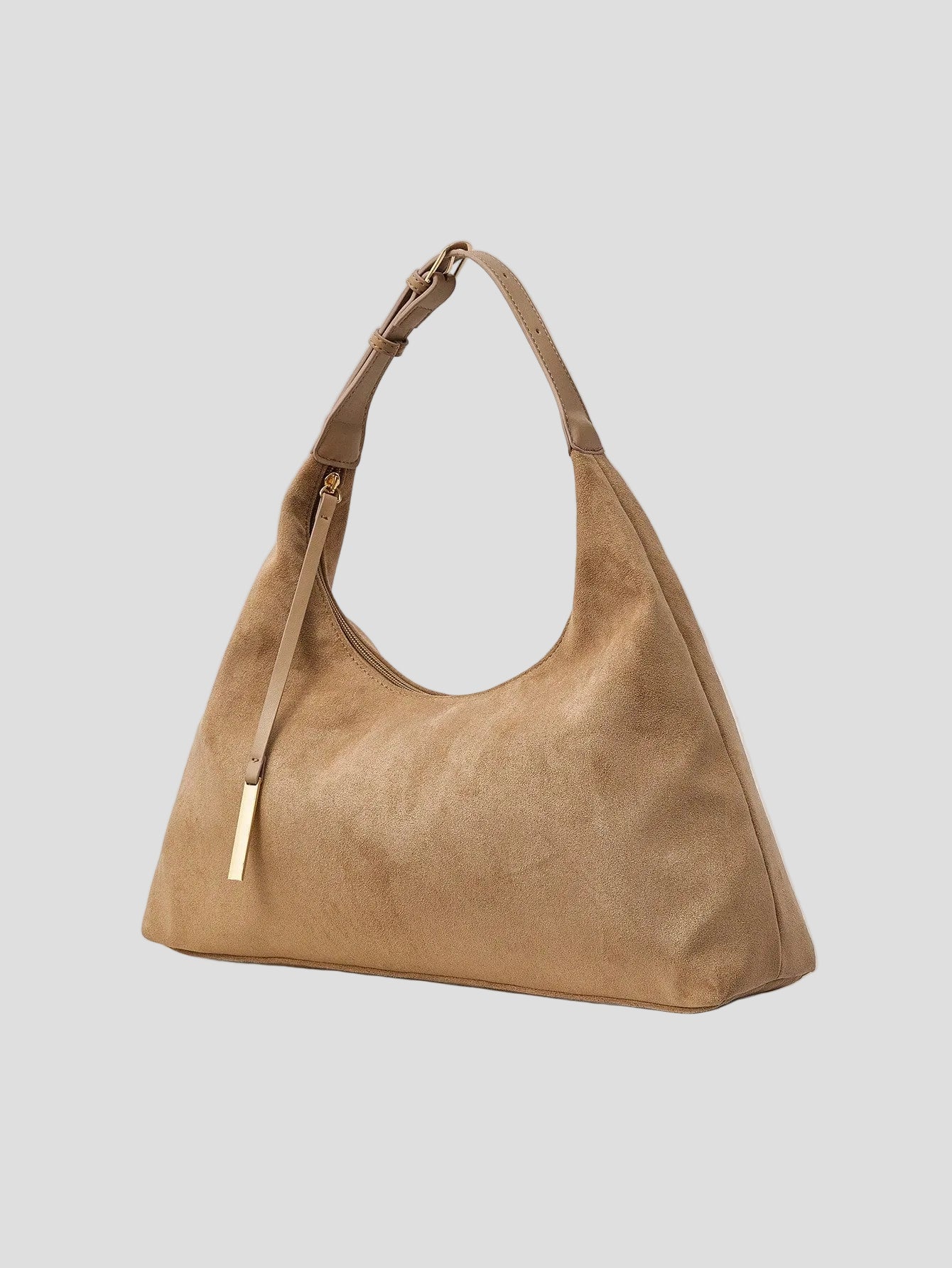 Valérie – Hobo-Bag aus Sandfarbenem Wildleder