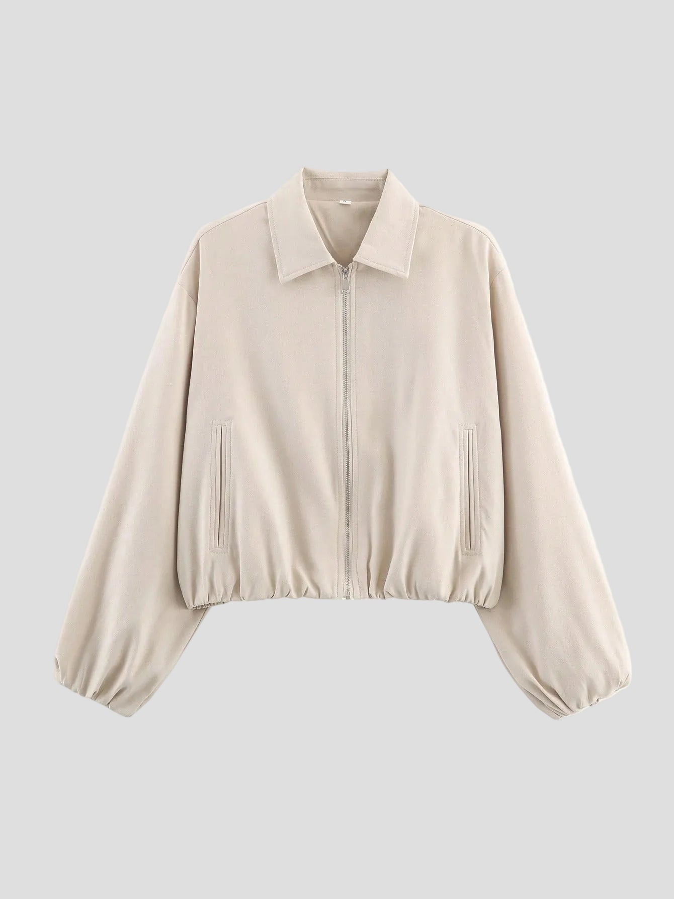 Élodie – Cropped Bomberjacke in Elfenbein