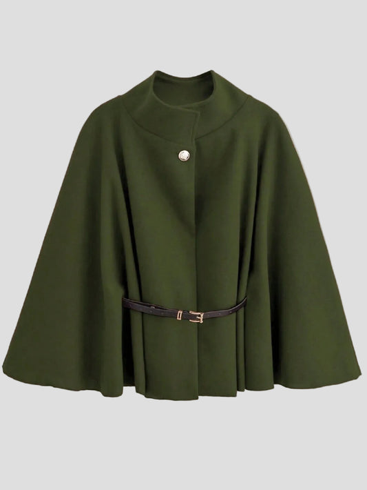 Seraphine – Emerald-Cape-Jacke mit Gürtel