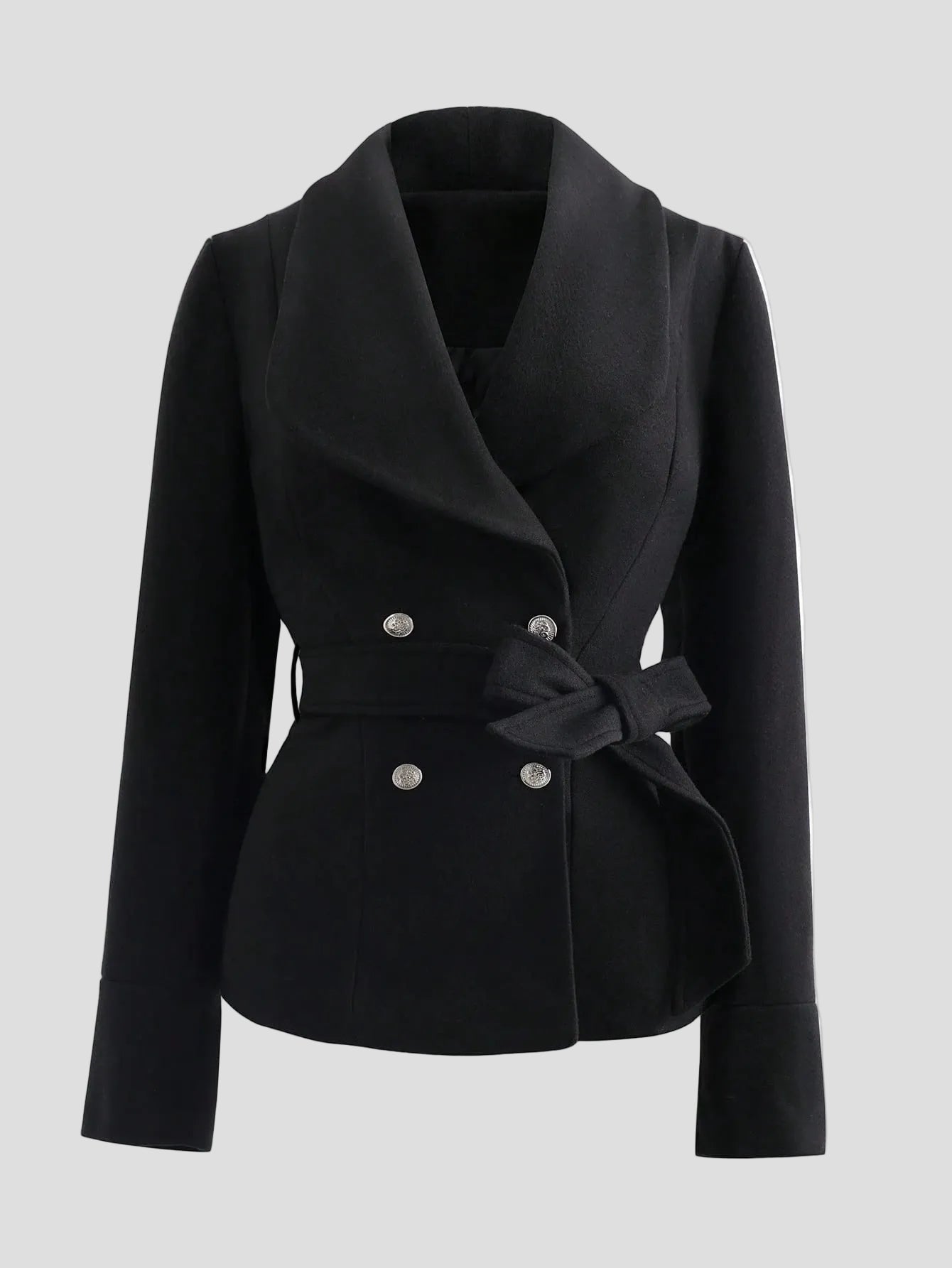 Schwarz - Eleganter Zweireiher-Blazer