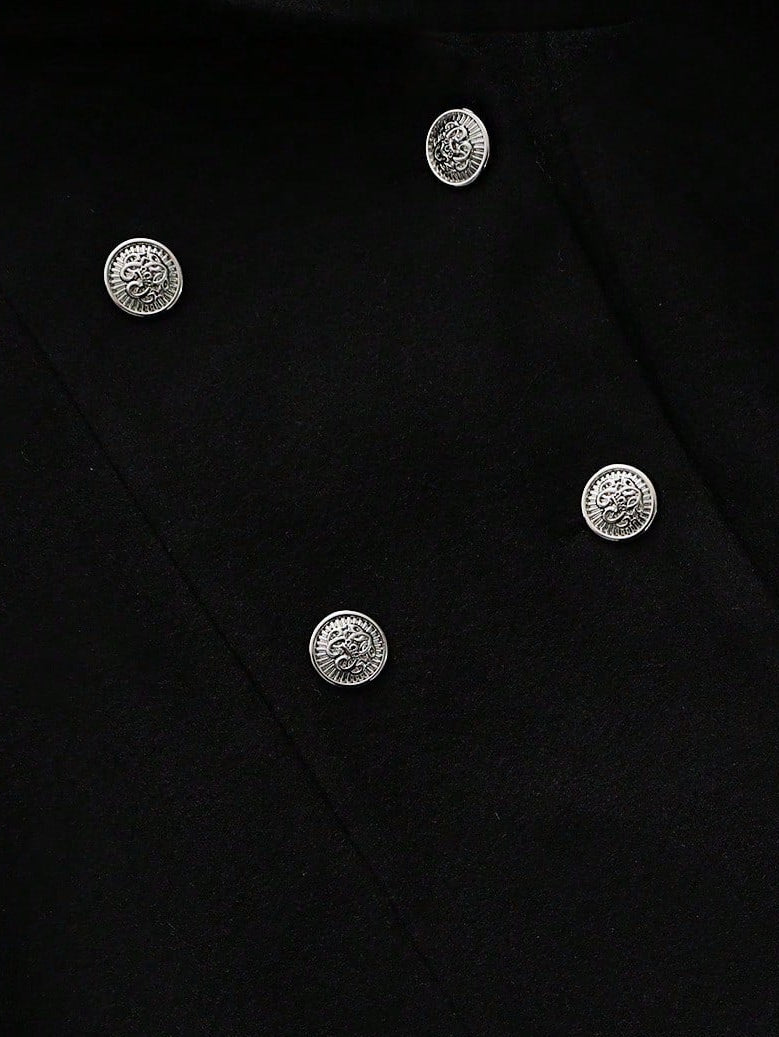 Schwarz - Eleganter Zweireiher-Blazer