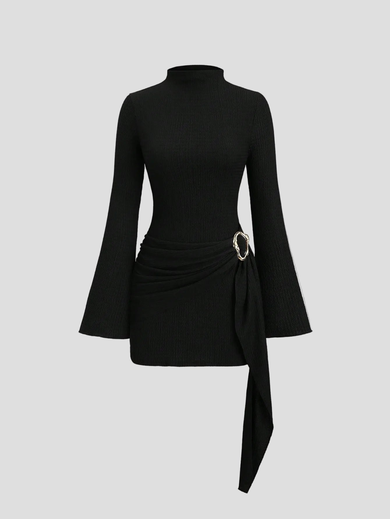 Lena – Drapiertes Minikleid in Schwarz