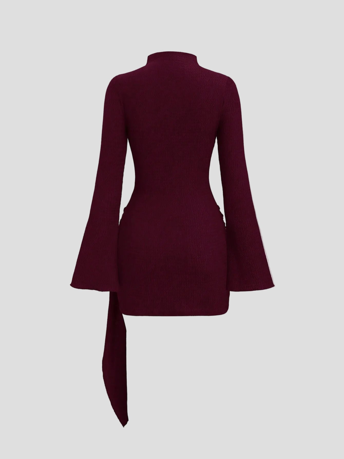 Clara - Burgunderfarbenes, drapiertes Minikleid