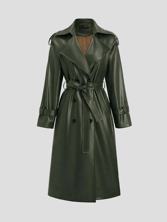 Matilde - Emeraldgrüner Trenchcoat