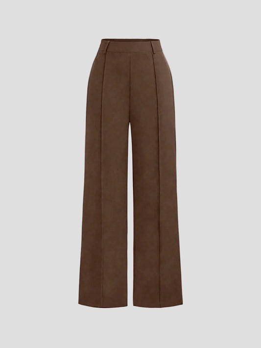 Colette – Kastanienbraune, maßgeschneiderte Hose mit geradem Bein