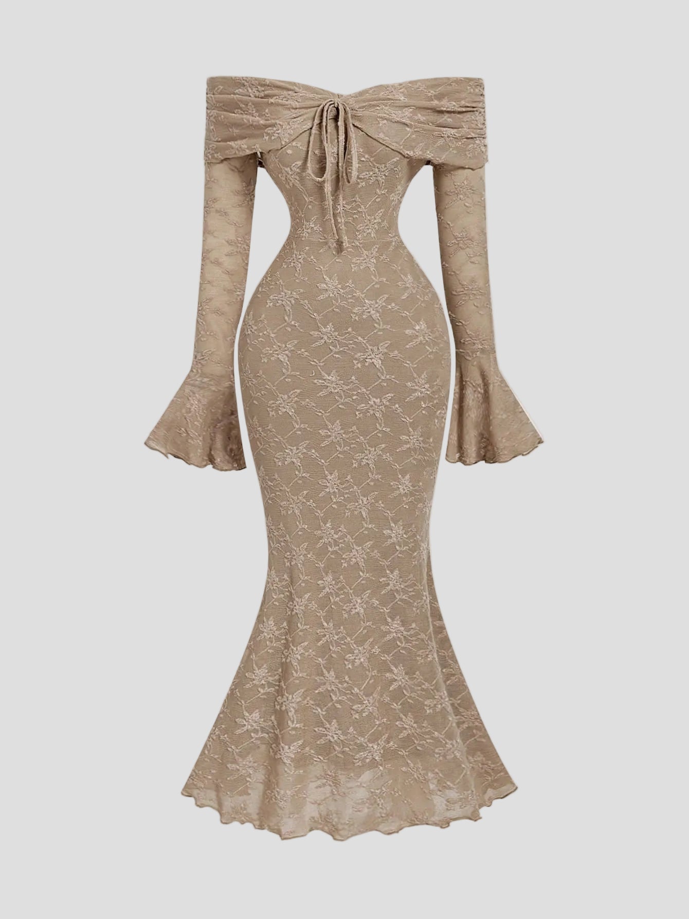 Aurélie - Kleid aus Champagner-Spitze