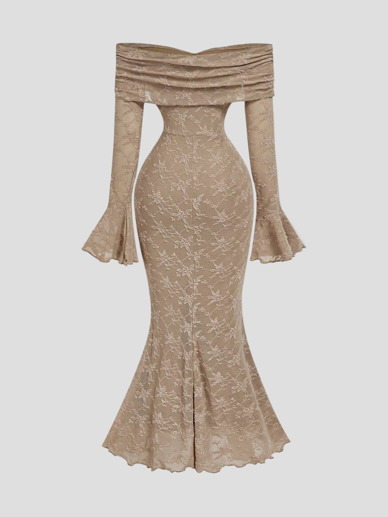 Aurélie - Kleid aus Champagner-Spitze