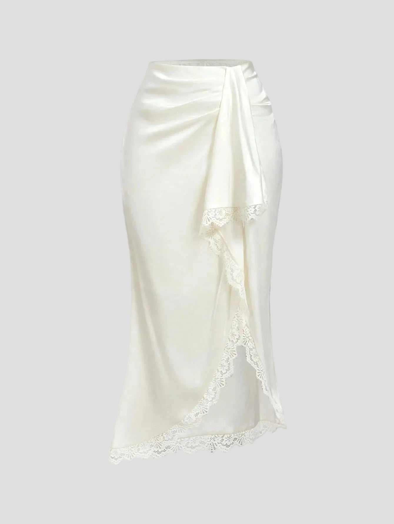 Elisse – Satin Midirock mit Spitze