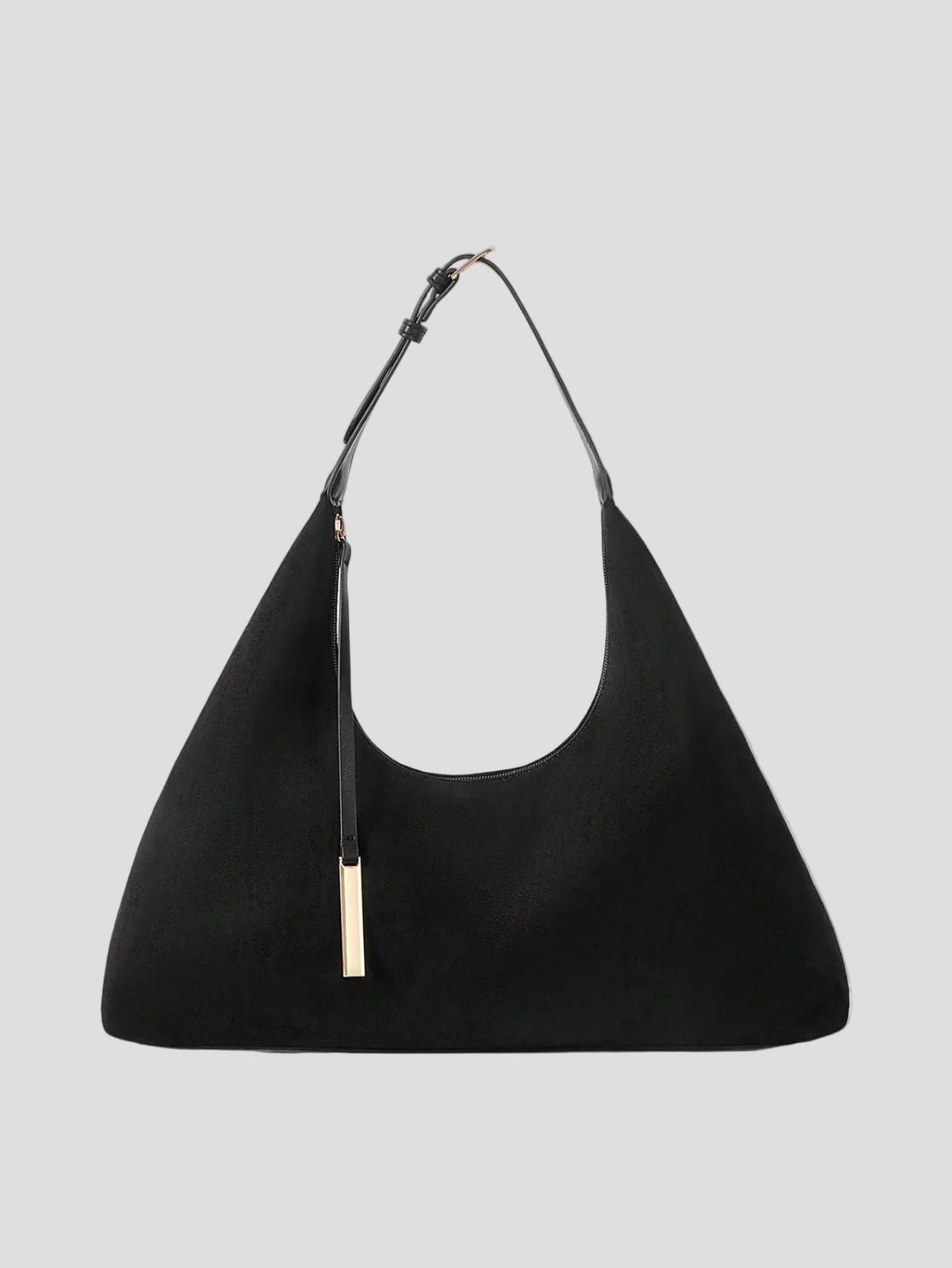 Claudine – Hobo Bag aus schwarzem Wildleder