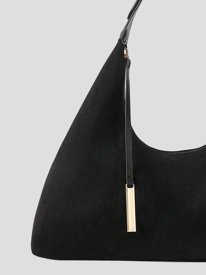 Claudine – Hobo Bag aus schwarzem Wildleder