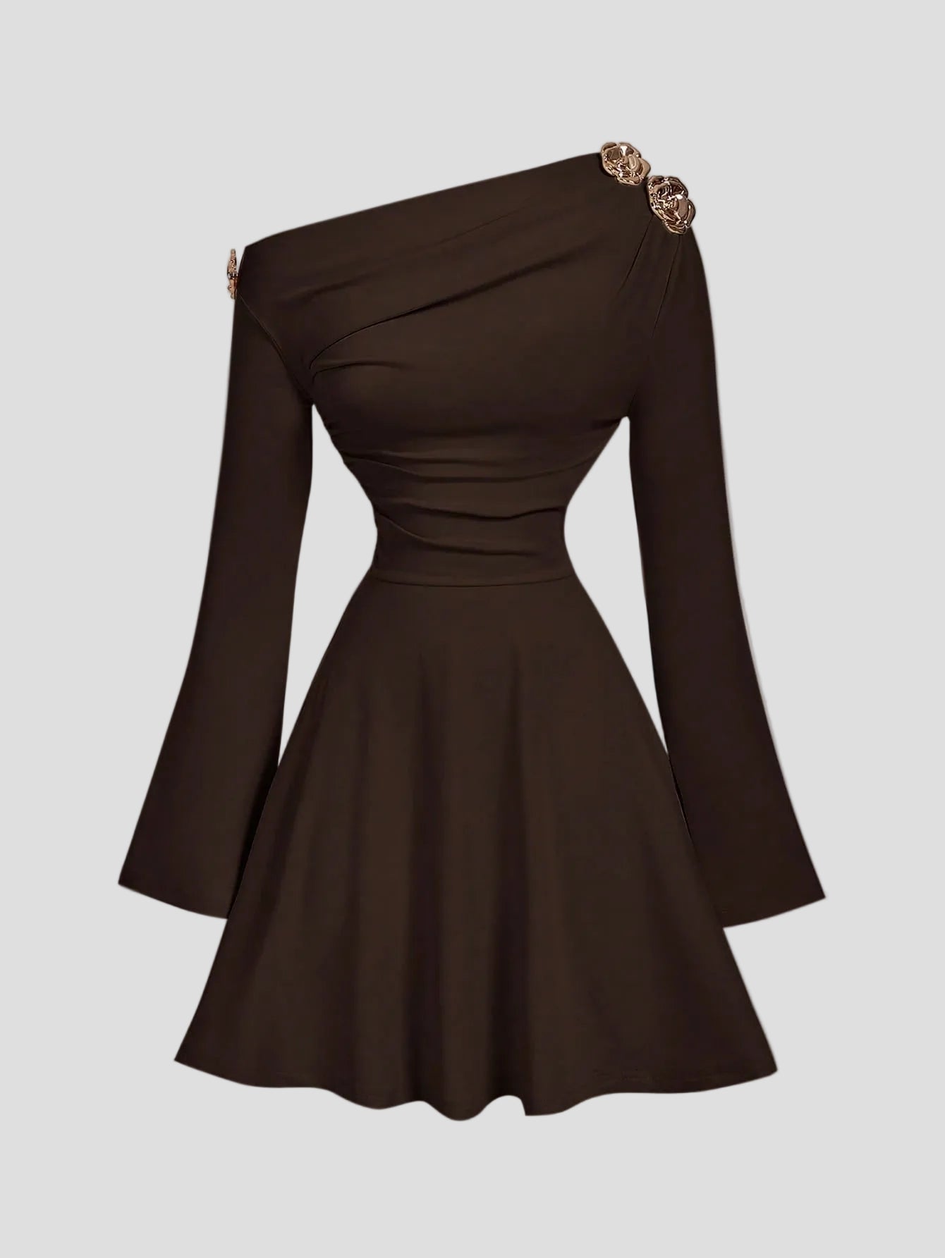 Elodie – schwarzes Off-Shoulder Skater-Kleid