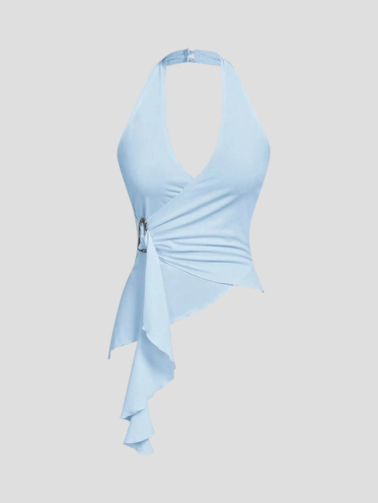 Elina – Drapierte Neckholder-Oberteil
