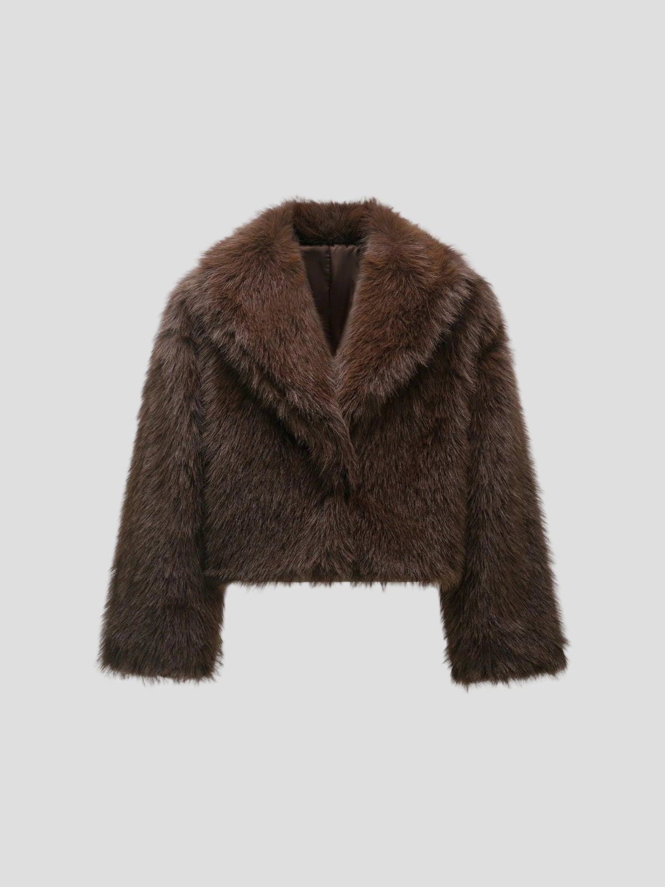 Nadine - braune Kunstpelzjacke
