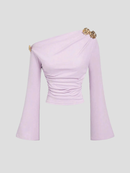 Lila – One-Shoulder-Top