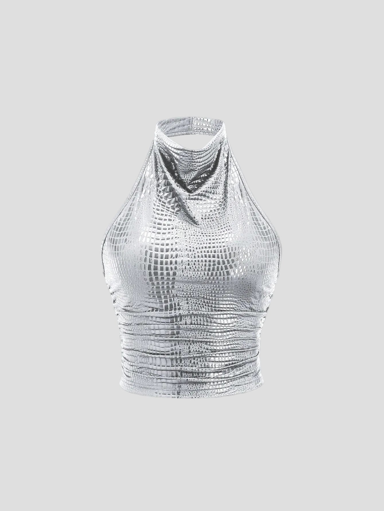 Sina - Croco Neckholder-Top