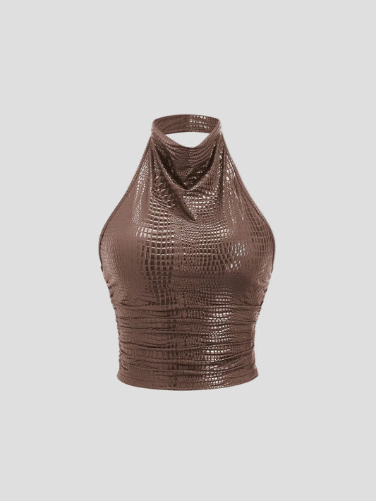 Sabine - Croco Neckholder-Top