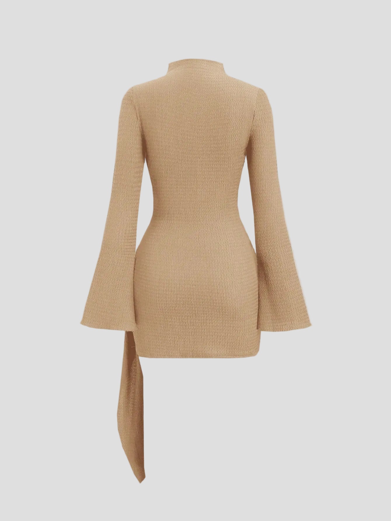 Sophie - Beigefarbenes drapiertes Minikleid