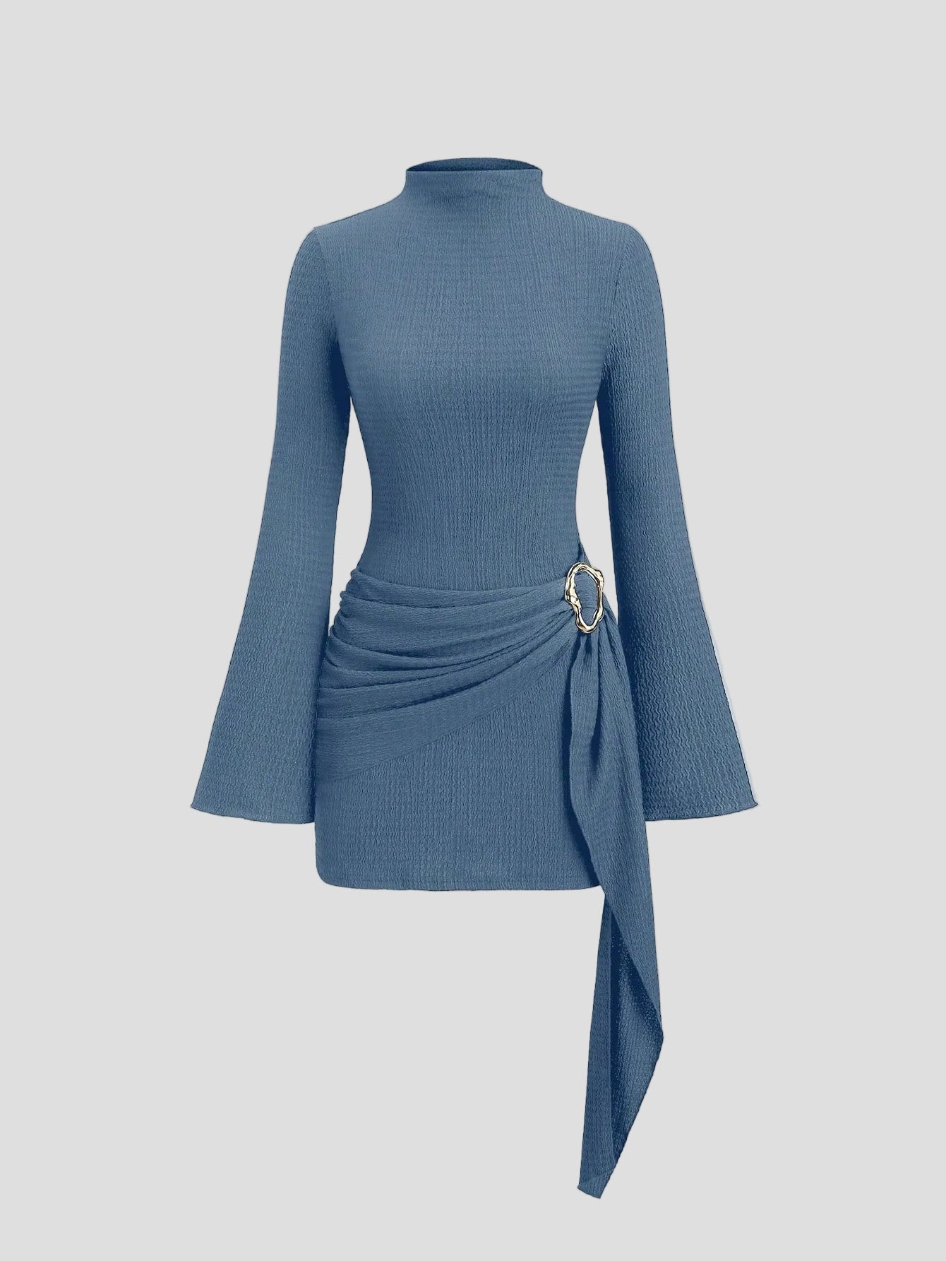 Alina – Blaues drapiertes Minikleid