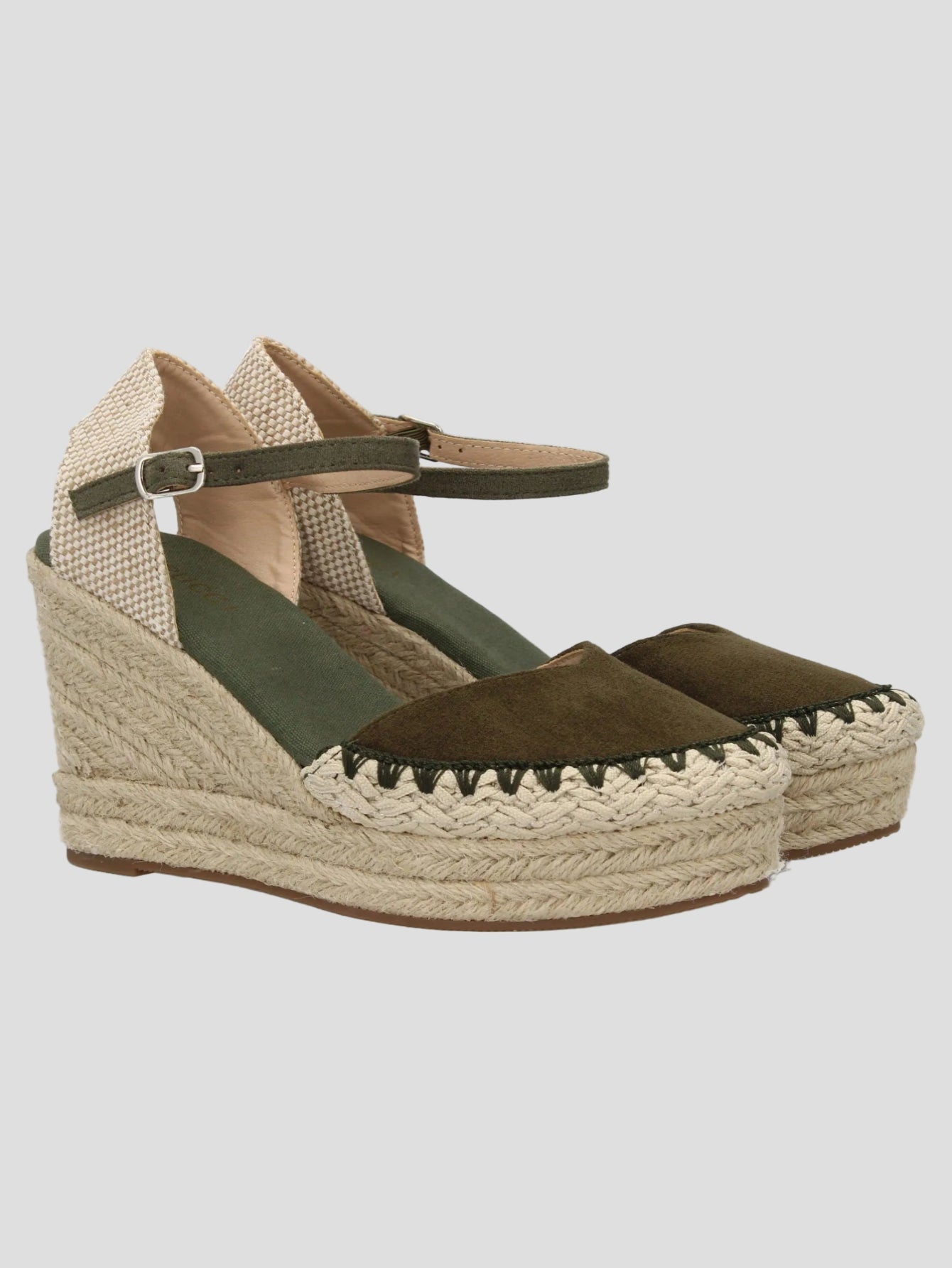 Solea - Grüne Espadrille-Keilabsätze