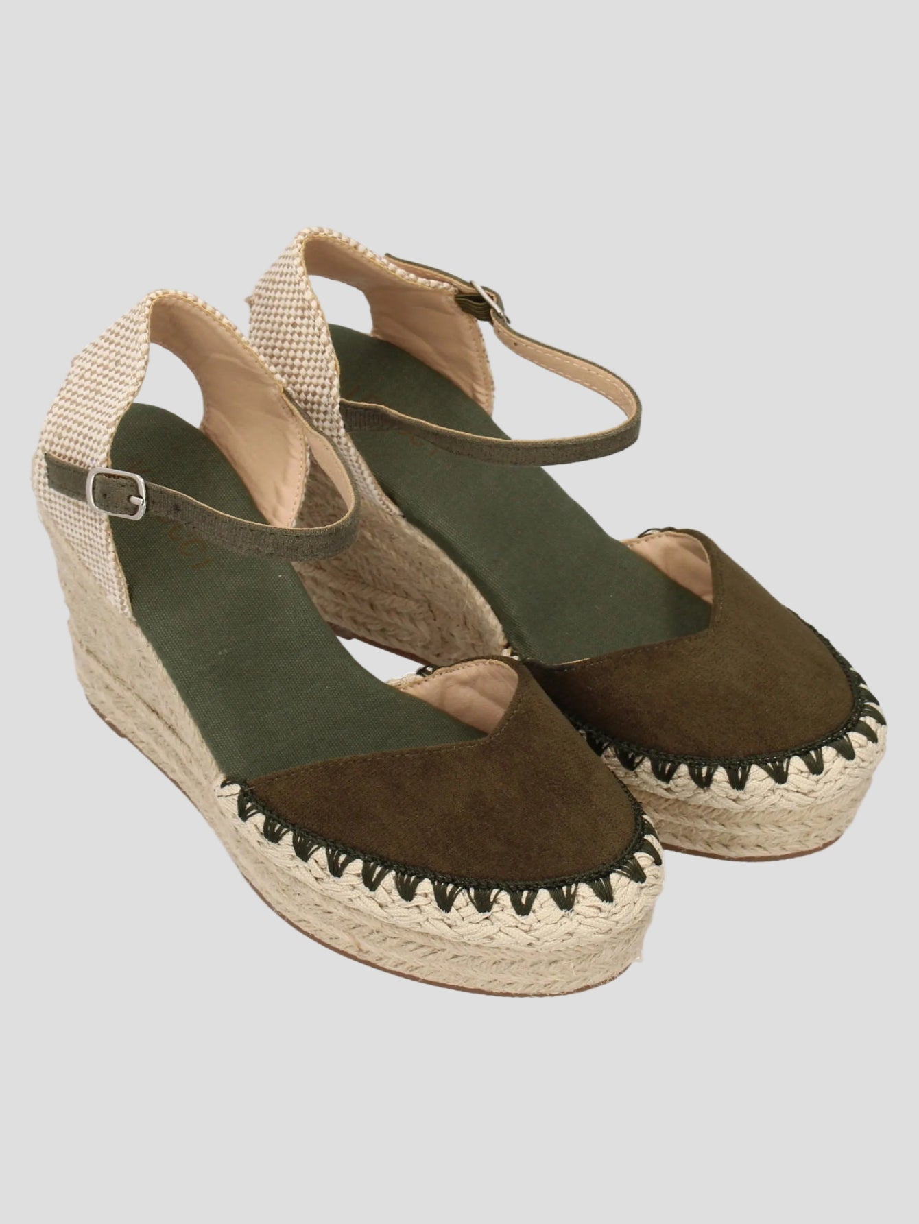Solea - Grüne Espadrille-Keilabsätze