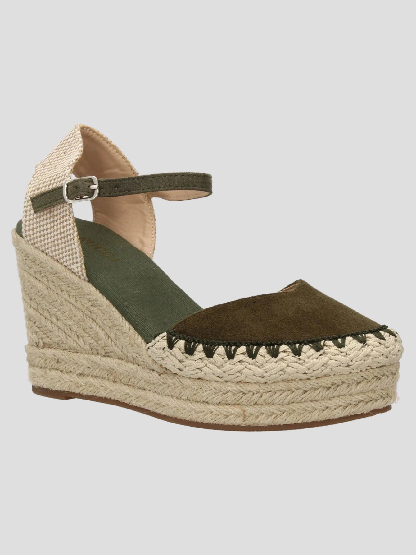 Solea - Grüne Espadrille-Keilabsätze