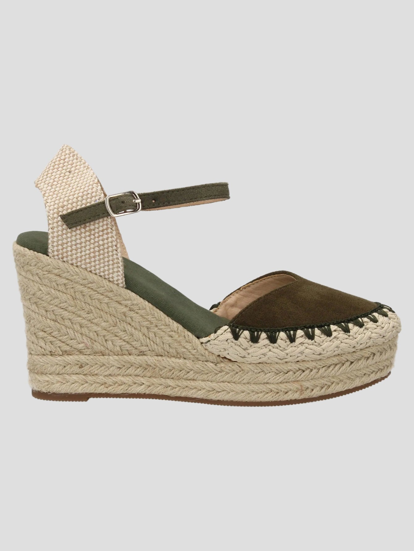 Solea - Grüne Espadrille-Keilabsätze